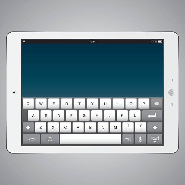 390+ Tablet With Keyboard White Background Stock Illustrations, Royalty ...