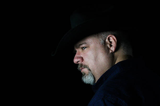 istock Side Profile of Cowboy With Mustache and Goatee 508034608