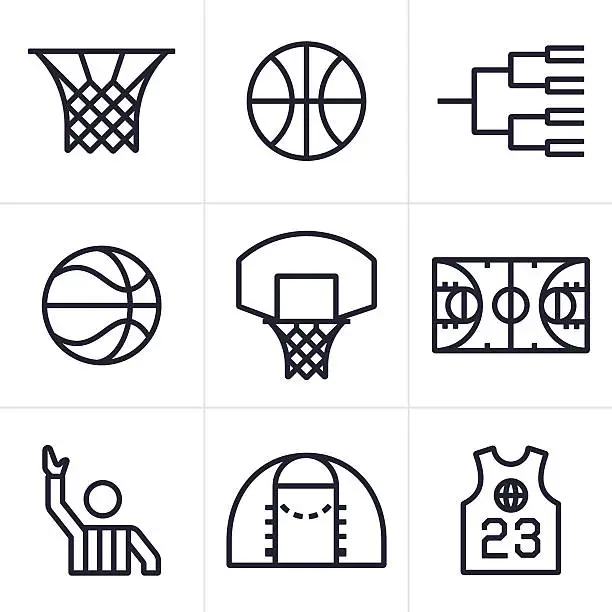 Vector illustration of Basketball Symbols and Icons