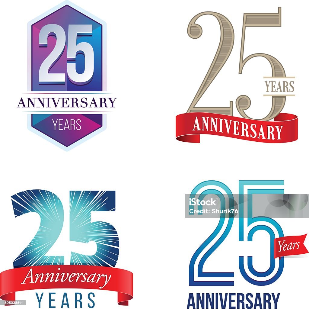 25 ans d'anniversaire Logo - clipart vectoriel de 25-29 ans libre de droits