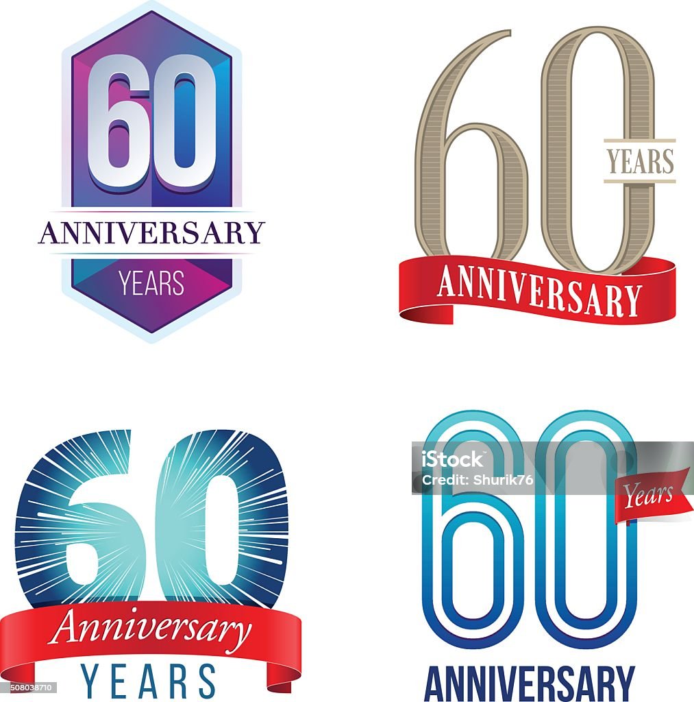 60 Jahre Jubiläum-Logo - Lizenzfrei 60-64 Jahre Vektorgrafik