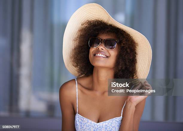 I Finally Get To Wear This Hat Stock Photo - Download Image Now - Women, One Woman Only, Hat