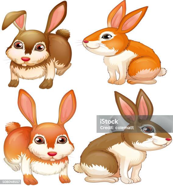 Rabbits Stock Illustration - Download Image Now - Animal, Animal Body Part, Animal Ear