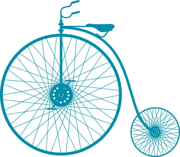 Vector illustration of Silhouette of vintage bicycle