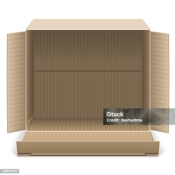 Vector Open Carton Box Stock Illustration - Download Image Now - Cardboard Box, Inside Of, Vector