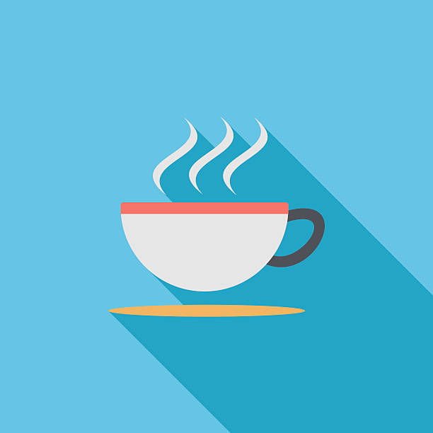 ilustrações de stock, clip art, desenhos animados e ícones de café ícone plana com sombra longa - coffee aromatherapy black black coffee