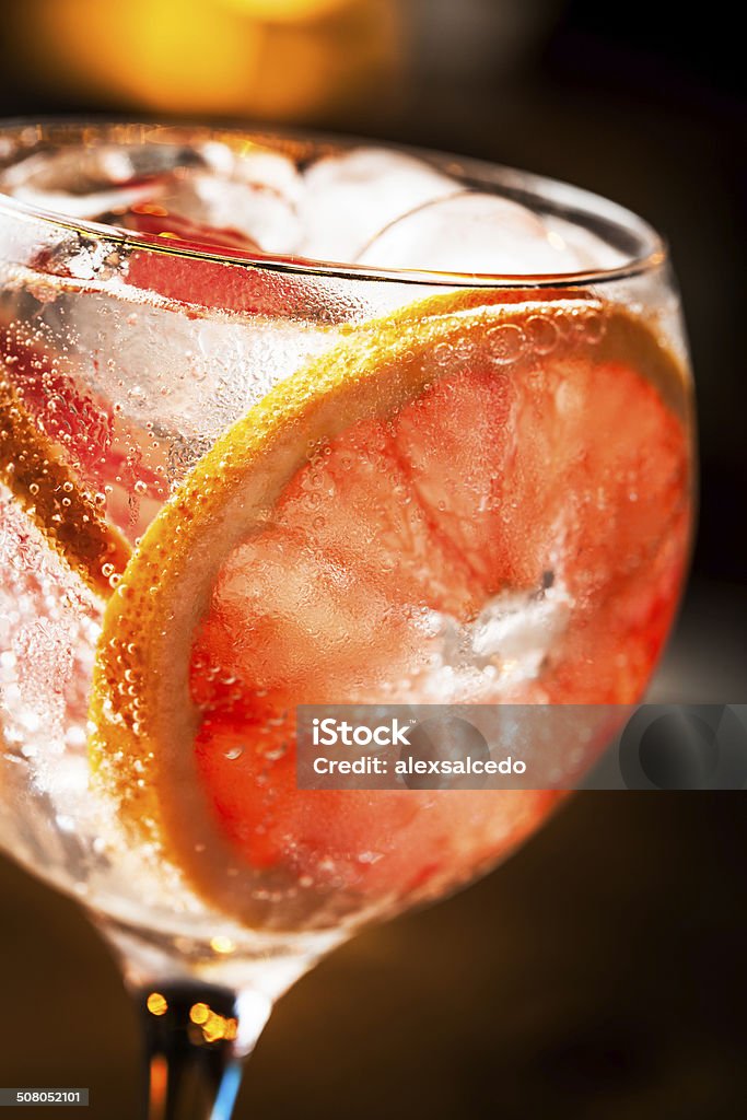 Gin Tonic Cold Gin Tonic ready to drink. Alcohol - Drink Stock Photo