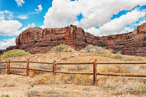 istock Bluff Utah Rock Formations and Fence 508056672