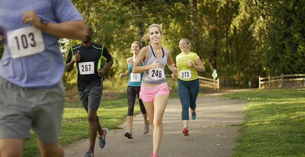 istock Group of runners running outdoors in a race 508056932