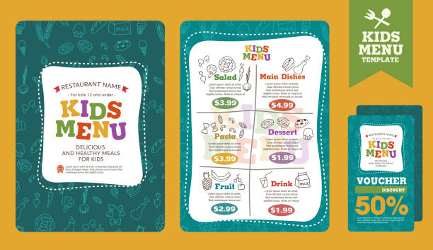 w menu - baby food stock illustrations