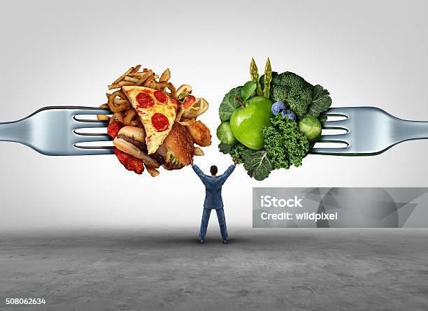 Food Health Decision Stock Photo - Download Image Now - Food, Choice, Dieting