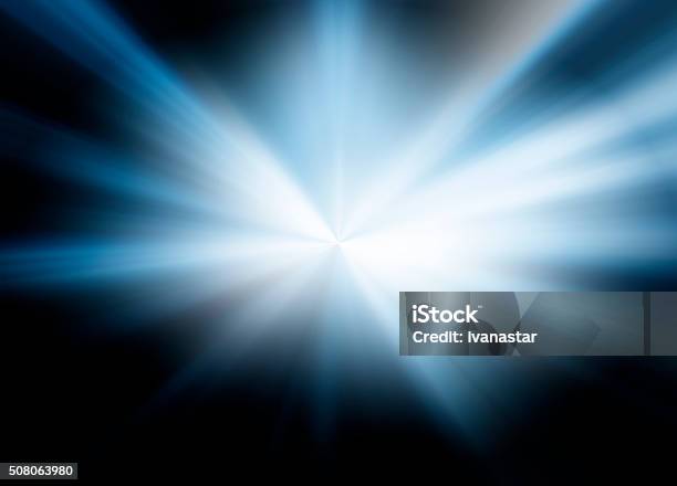 Starburst Blue Light Beam Abstract Background Stock Photo - Download Image Now - Abstract, Art, Art And Craft