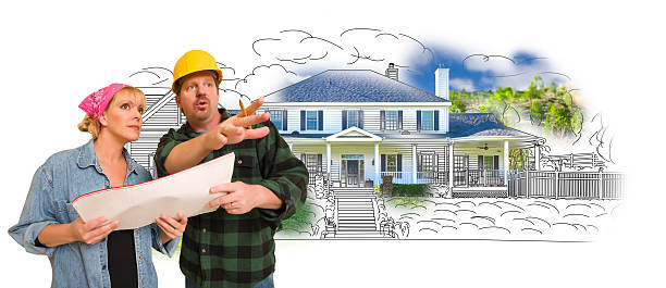istock Contractor Talking with Customer Over Home Drawing and Photo 508065842