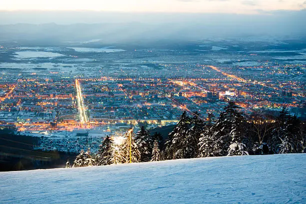 view of the Yuzhno-Sakhalinsk from the mountain