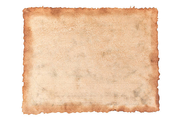 istock Texture old grunge canvas fabric burn edge on white background 508066754