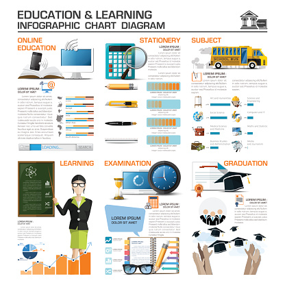 Ilustración de Educación Y Aprendizaje Diagrama Gráfico Infografía y ...