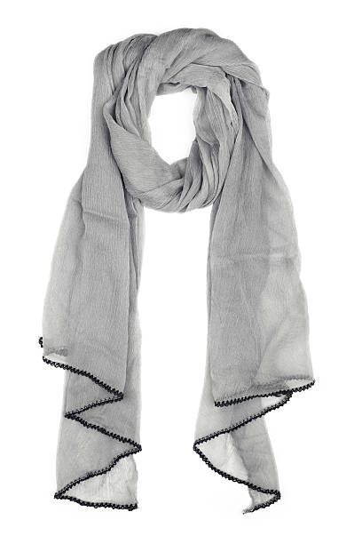 istock Silk scarf.  Gray silk scarf isolated on white background 508068824