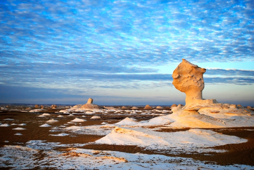 Surresaristic stone figures in the heart of Sahara desert, White desert, Sahara, Egypt