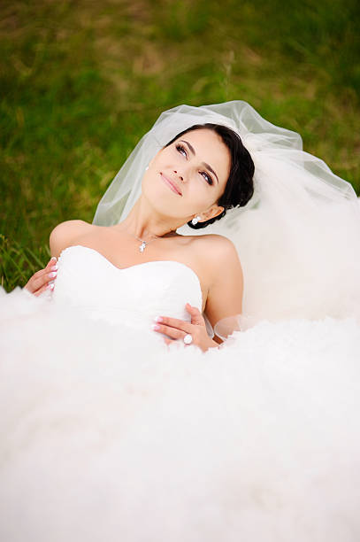istock portrait of young brunette bride 508070003
