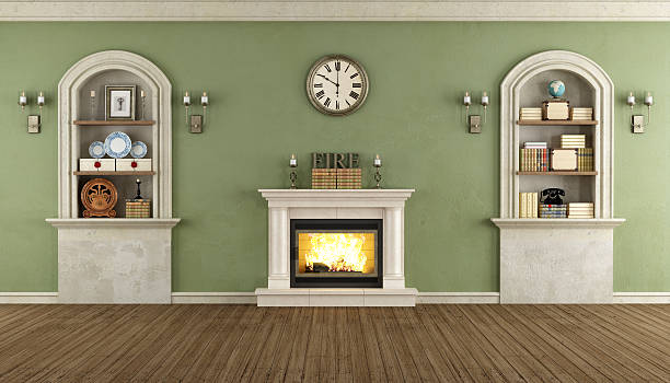 istock Vintage room with niche and fireplace 508070005