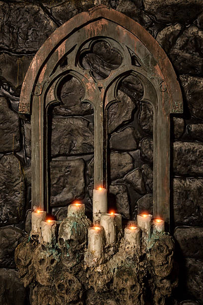 istock Skulls and Candles Background 508071295