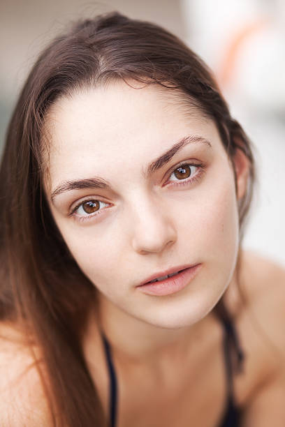 Beautiful emotional woman stock photo