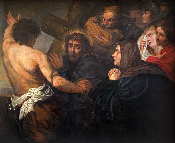 istock Mechelen - Jesus with the cross meets his mother. 508074403