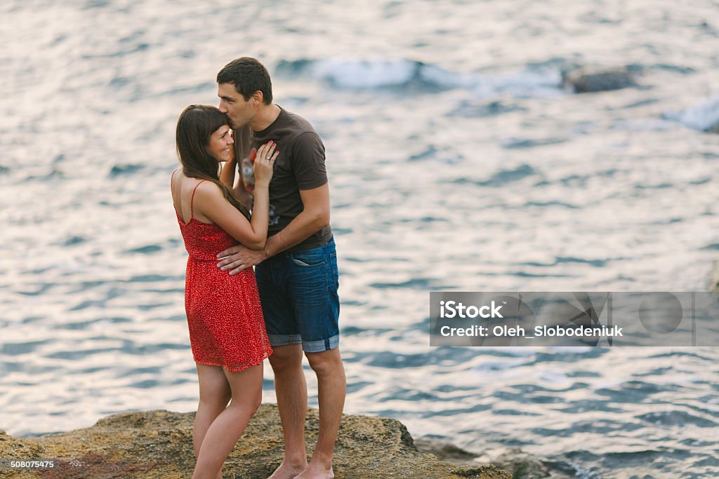 Couple near the sea Young adult near the sea Adolescence Stock Photo