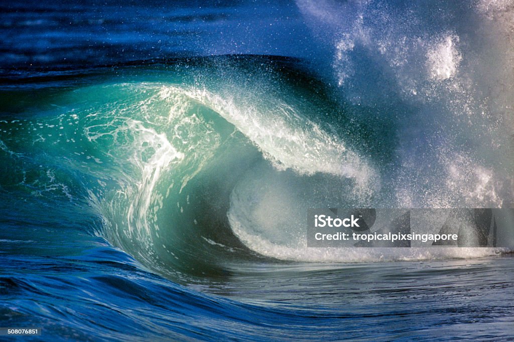 Ocean wave on the North Shore USA Hawaii, Oahu, ocean wave on the North Shore Hawaii Islands Stock Photo