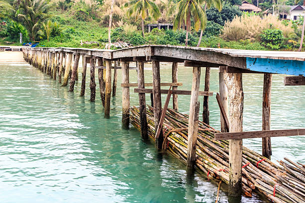 istock The bridge wood on beach 508077125