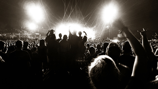 Music concert and crowd. Shot at 1600 iso, grainy…. still print very well