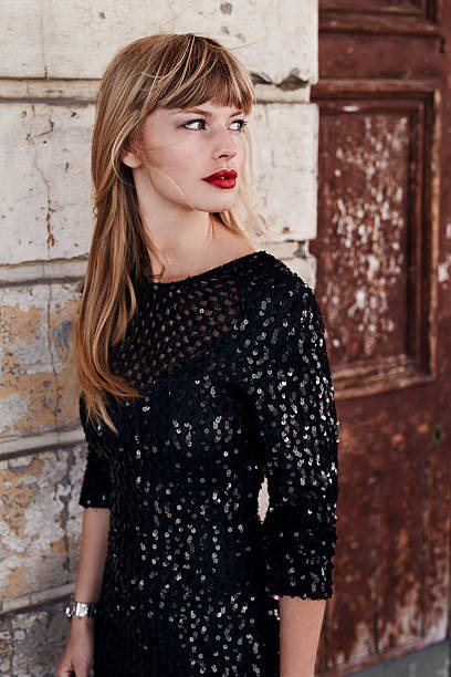 istock Fashionable babe in black 508090770
