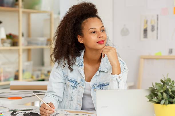 istock Woman working as fashion designer 508092052