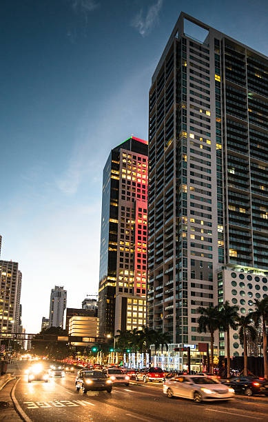 istock Rush hour on the Miami downtown at dusk 508092296