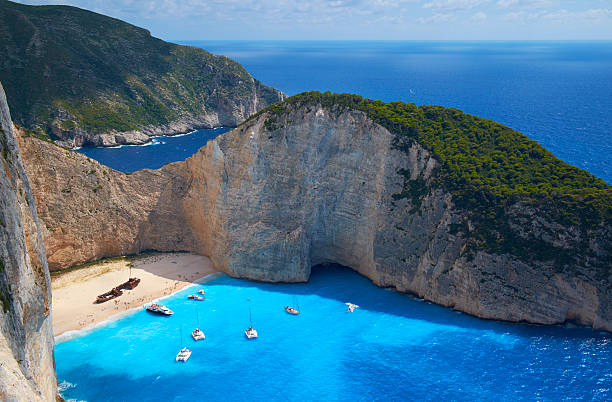 Boats At Shipwreck Beach, Zakynthos