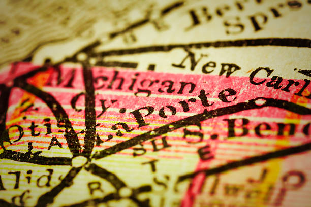 istock La Porte, Indiana on an Antique map 508093538