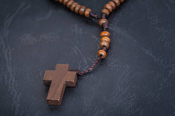 istock Christian cross necklace on Holy Bible book 508093768