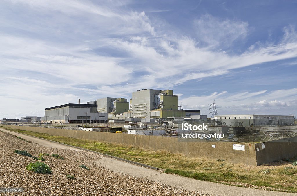 Dungeness Nuclear Power Station Stock Photo Dungeness Power station at Dungeness Point on the south east coast of the Kent. It consists of two power stations on the same site. Dungeness Stock Photo