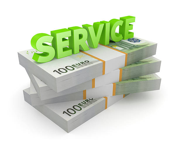istock Word SERVICE and stack of euro. 508094945