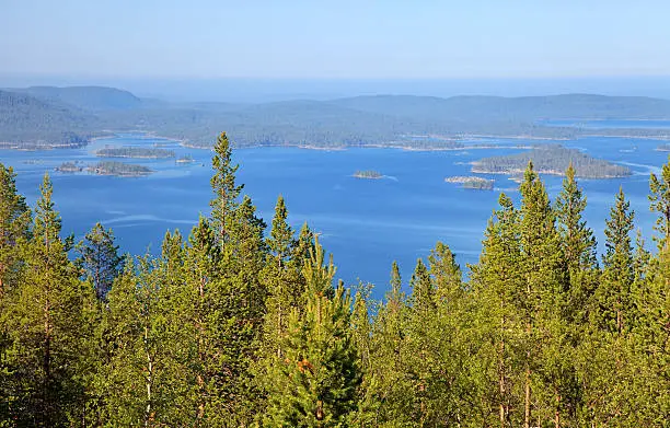 View of Lake Inari, Lapland, Finland
