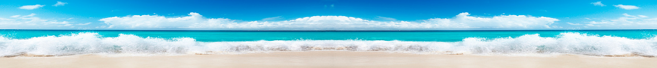 The sea coast in a panoramic image