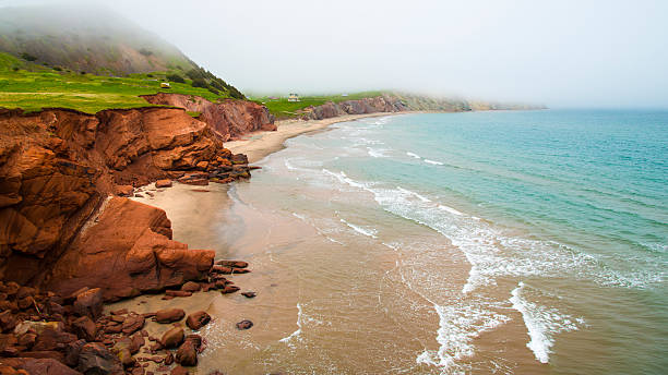 Coastline of Magdalen Islands, Quebec, Canada. The Magdalen Islands (îles de la Madeleine) are an archipelago in the Canadian Gulf of St. Lawrence belonging to Quebec. gulf of st lawrence photos stock pictures, royalty-free photos & images