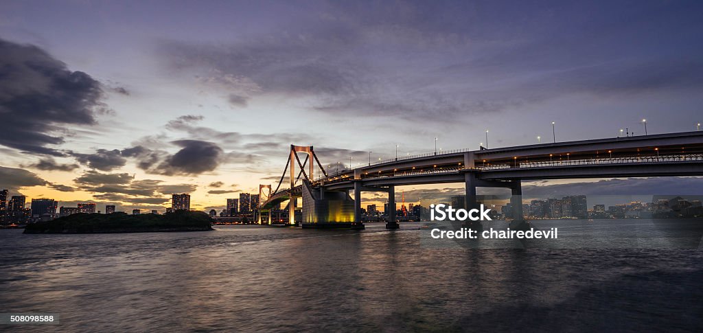 Rainbow Bridge Rainbow Bridge with Tokyo Tower at Odaiba Architecture Stock Photo