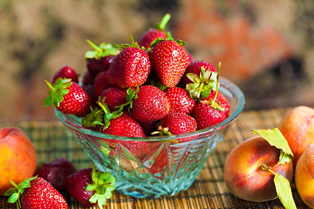 strawberries and peach