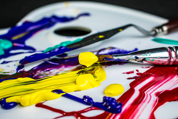 istock Art palette, paints and brushes 508098766