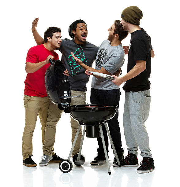 istock Social group of young men having a BBQ 508099117