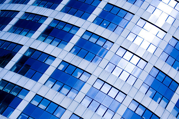 istock Blue abstract crop of modern office 508099489