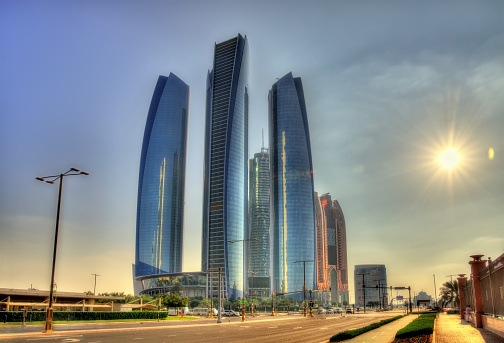 Cluster of skyscrapers in Abu Dhabi, UAE