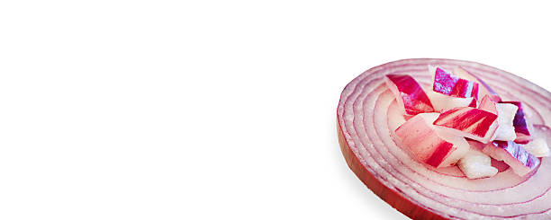 istock Red onion slices as background texture. 508101542