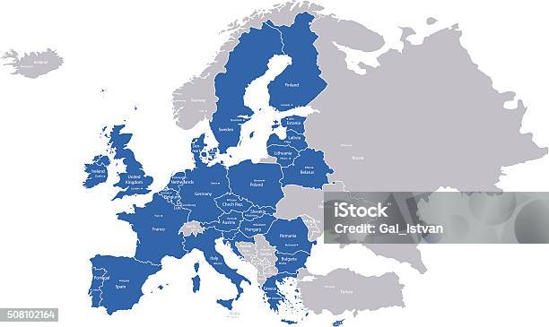 Member State Of The Eu Stock Illustration - Download Image Now - Map, Europe, European Union